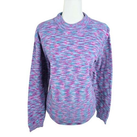 Urban Outfitters Women's Mock Neck Oversized Marled Purple Pink Sweater - Picture 1 of 5